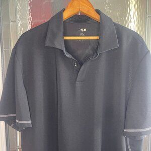 MSX Polo Shirt Mens XXL Black Short Sleeve Knit 4-Way Stretch
